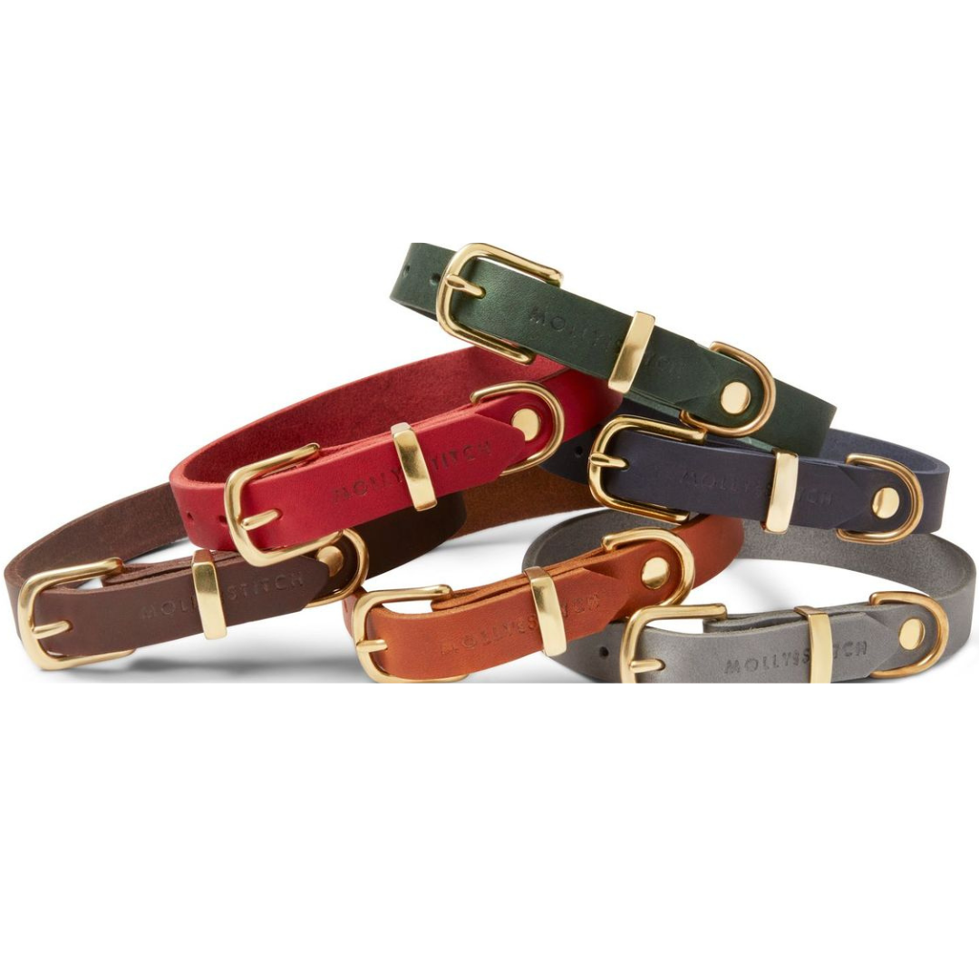 Butter Leather Dog Collar - Chili Red
