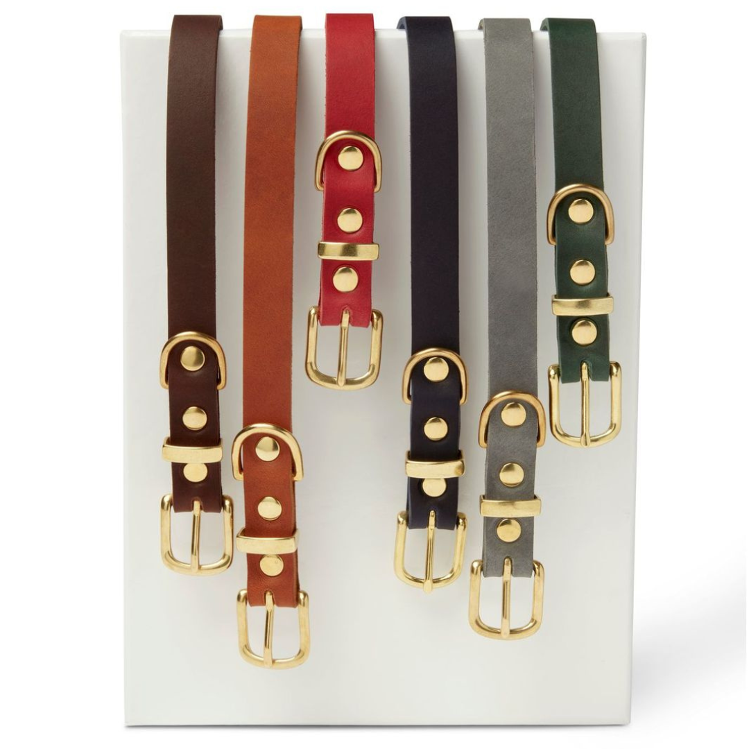 Butter Leather Dog Collar - Chili Red