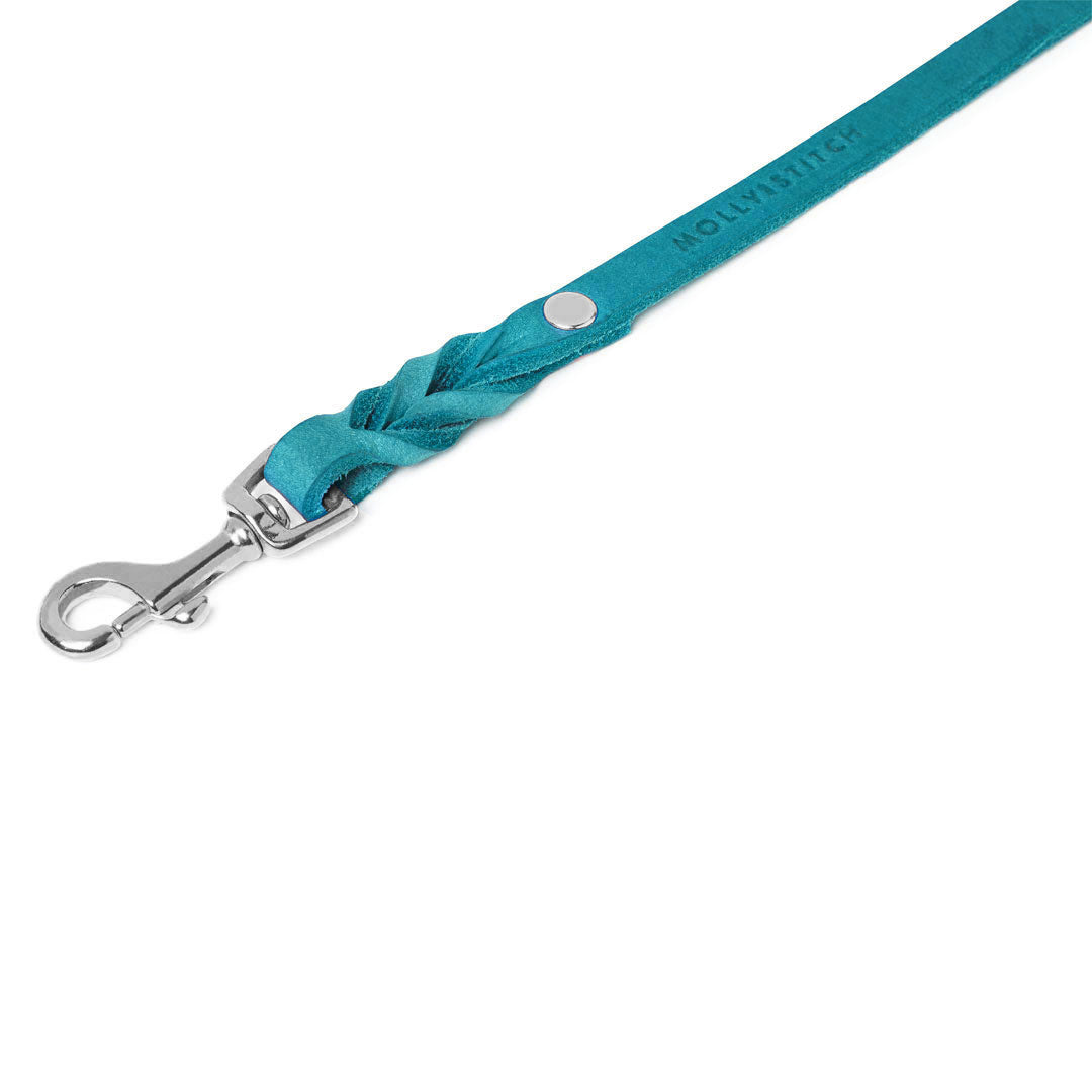 Butter Leather 3x Adjustable Dog Leash - Fiji Blue