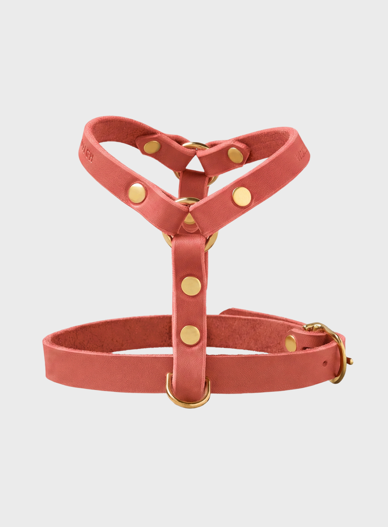 Butter Leather Y-Harness - Coral Pink