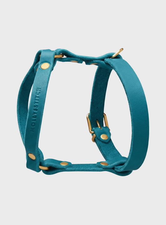 Butter Leather Y-Harness - Fiji Blue
